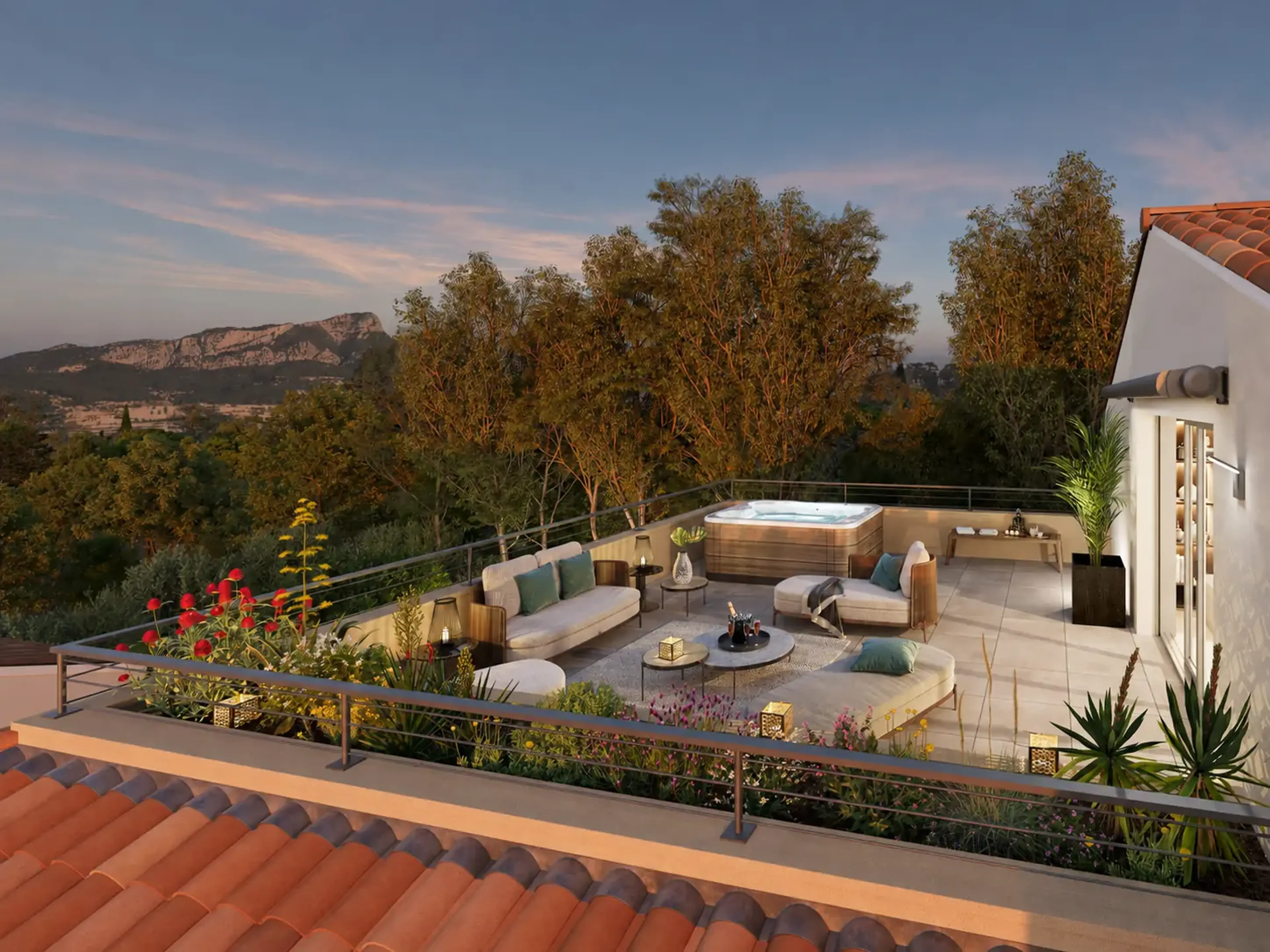 T4 de 150 m² dans un domaine confidentiel — Toulon · Parc paysager de plus de 6 000 m² · Trois bastides contemporaines · Terrasses et jardins privatifs